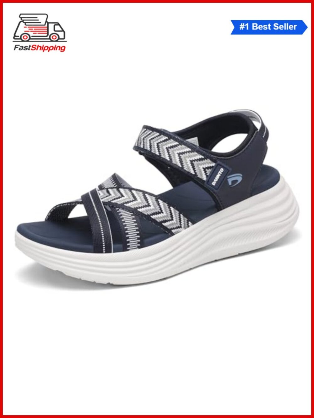Platform Walking Sandals with Arch Support Adjustable Buckle